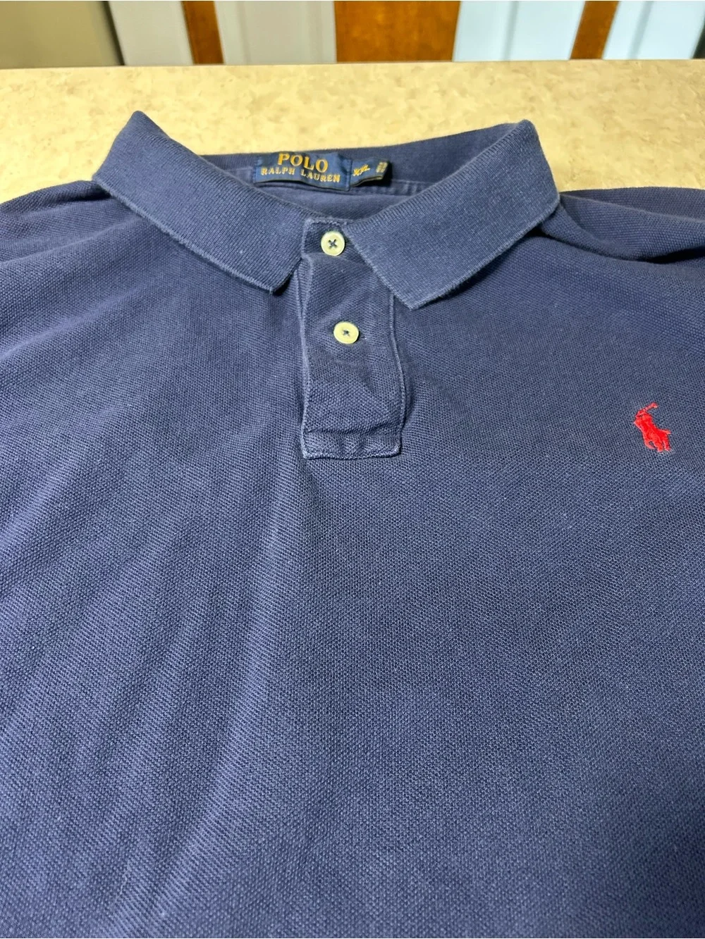 Polo Ralph Lauren Navy Long Sleeve Polo Shirt Men’s XXL Cotton EUC Clean!